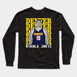 Denver Nuggets Nikola Jokic 15 Long Sleeve T-Shirt